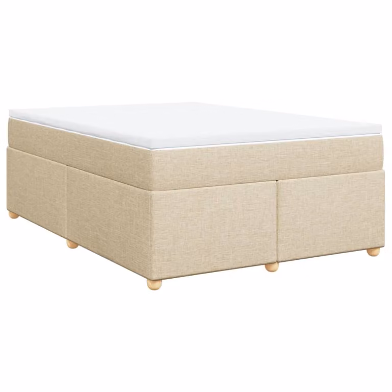 Giroletto a Molle con Materasso Crema 140x200 cm in Tessuto
