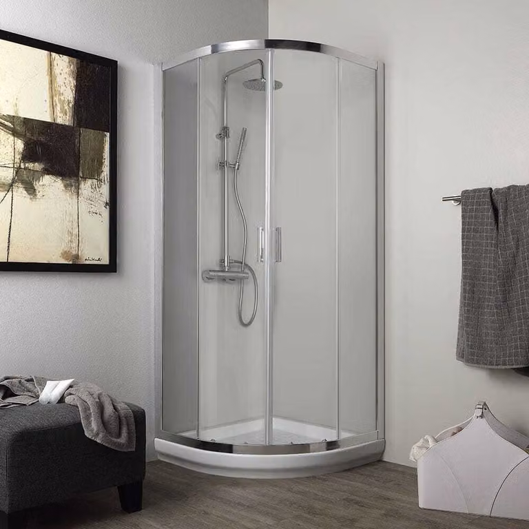 Box doccia stondato 80x80 cm cristallo 4mm trasparente semicircolare | Luna