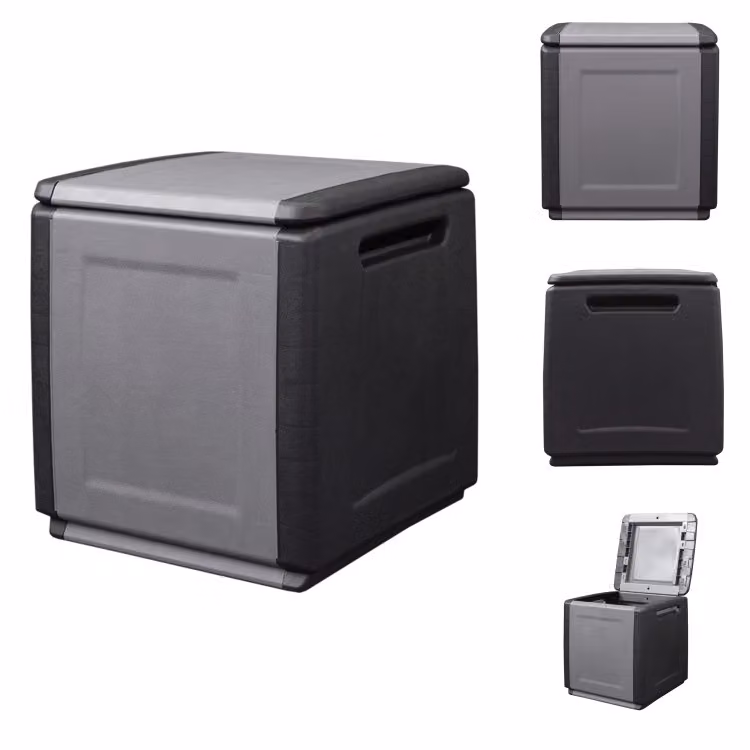 vidaXL Cassetta da giardino 54x53x57 cm 130 L Grigio scuro Nero - Cassette da giardino