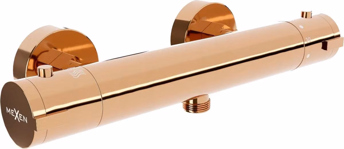 Mexen Kai rubinetto termostatico per doccia, oro rosa - 77100-60