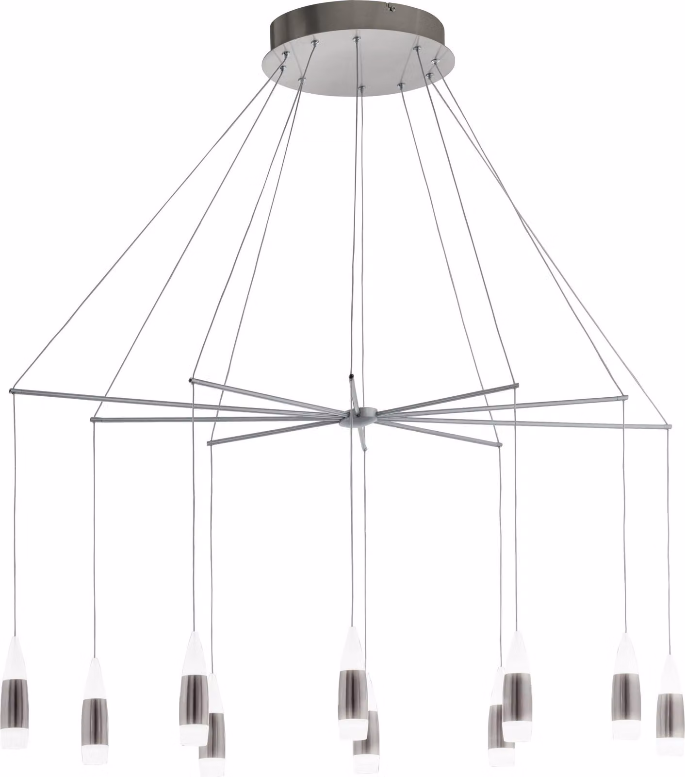 EGLO 39327 SANTIGA Lampada a sospensione LED nichel opaco 20x3,2W 3000K bianco caldo