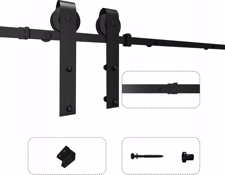 Sistema scorrevole a parete semplice Aspeco 100 cm 2 pz. 2 m