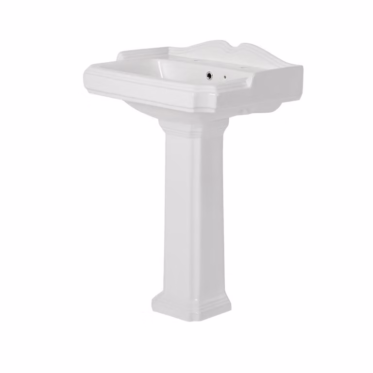 Lavabo Bagno a Colonna Quadrato Bianco 890 x 600mm - Regent