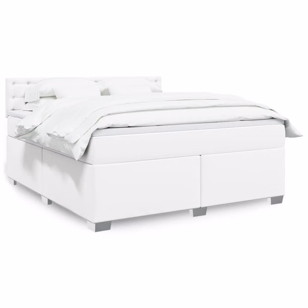 Maison Exclusive - Giroletto a Molle con Materasso Bianco 180x200 cm in Pelle finta