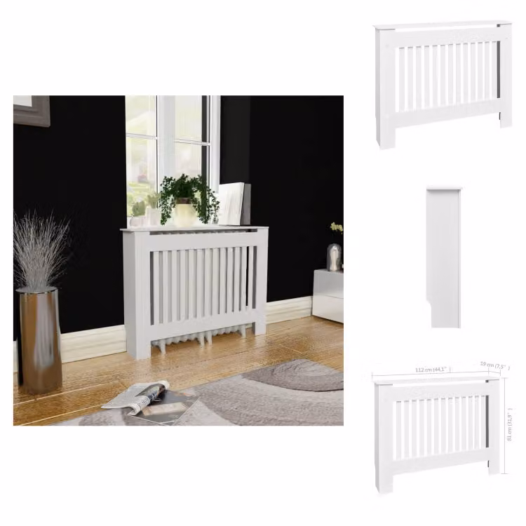 Copriradiatore in MDF Copriradiatore 112 cm, bianco - Accessori per radiatori
