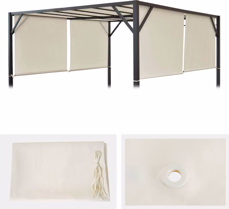 Copertura di ricambio per pergola a padiglione Baia 4x4m ~ crema