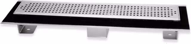Canaletta di scarico lineare per doccia OGOMONDO in acciaio inox lucido argento, L: 88,5 cm, H: 6,3-11,5 cm