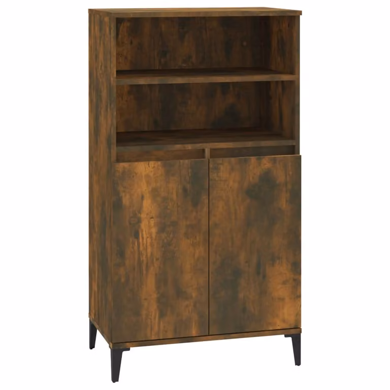Credenza Rovere Fumo 60x36x110 cm in Legno Multistrato