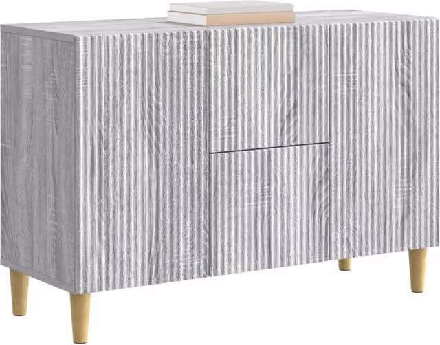 Credenza moderna in legno ingegnerizzato Grigio Sonoma, L: 89 cm, P: 34,5 cm, H: 60 cm
