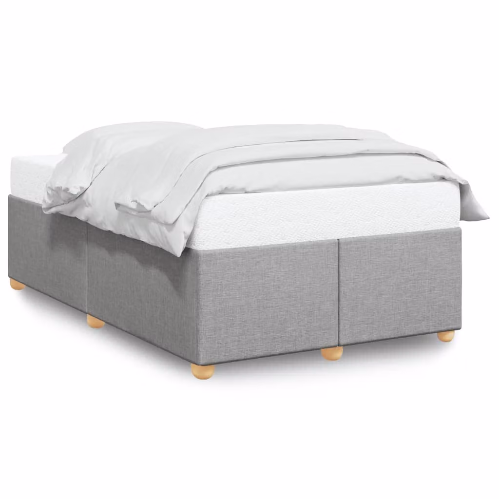 vidaXL Giroletto senza Materasso Grigio in Tessuto e Legno L/P/H: 120 x 190 cm