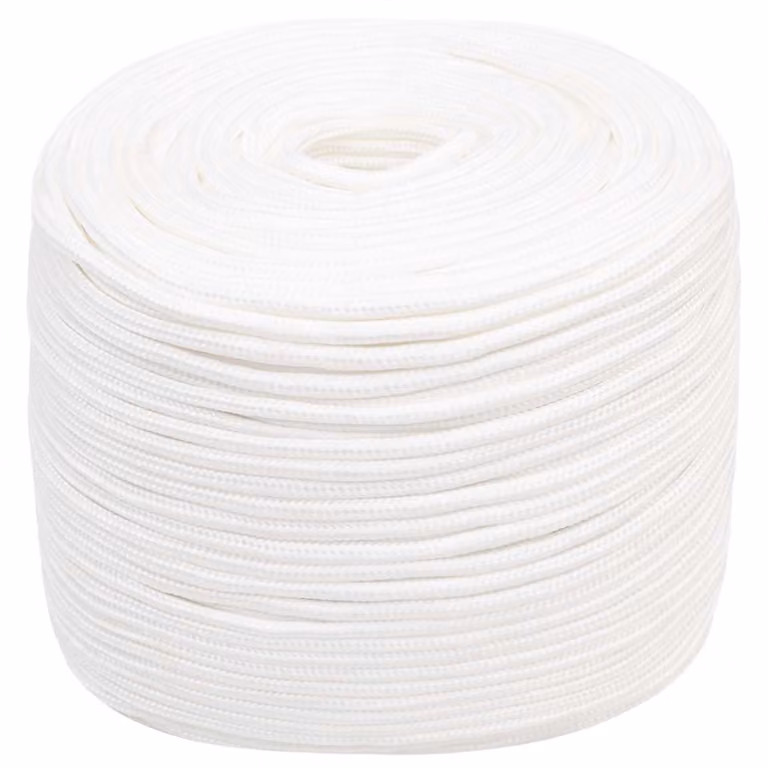 Corda multiuso vidaXL in plastica bianca, diametro 8 mm, lunghezza 250 m, carico massimo 420 kg