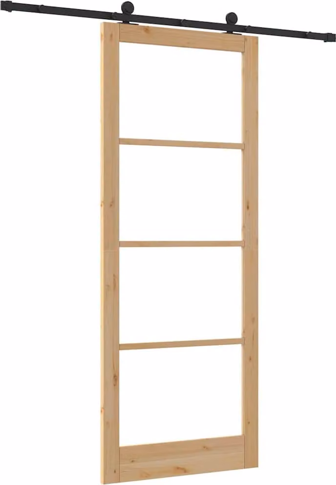 Porta scorrevole ORKDAL Naturale e Nero 93 x 232 cm