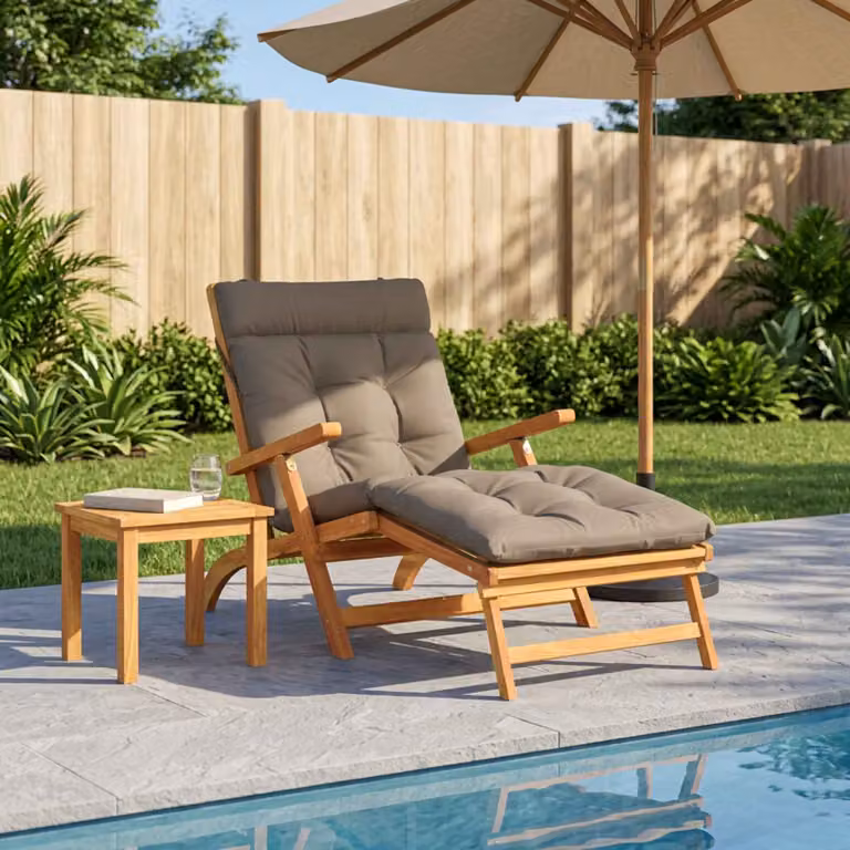 Cuscino per lettino vidaXL VIANEN in poliestere, resistente ai raggi UV e lavabile, colore grigio/beige