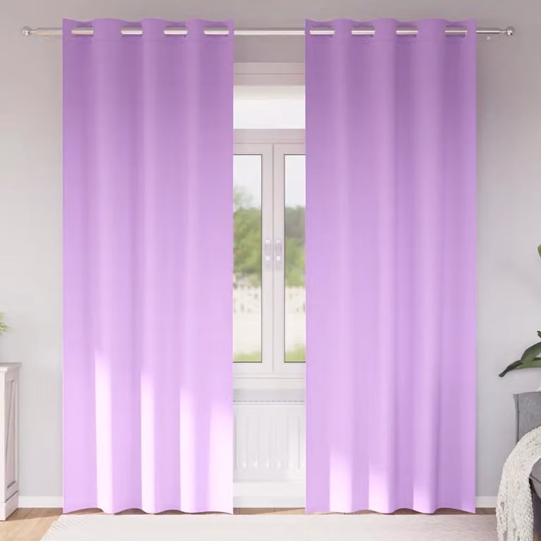 Set di 2 tende blackout vidaXL con anelli in poliestere, colore viola, H 225 x L 140 cm