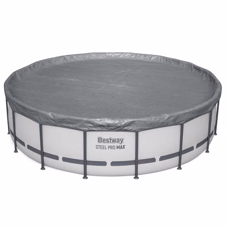 Copertura per piscina Bestway rotonda in poliestere grigio, Ø 4,88 m