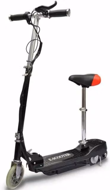 Monopattino elettrico pieghevole con sedile e batteria ricaricabile nero