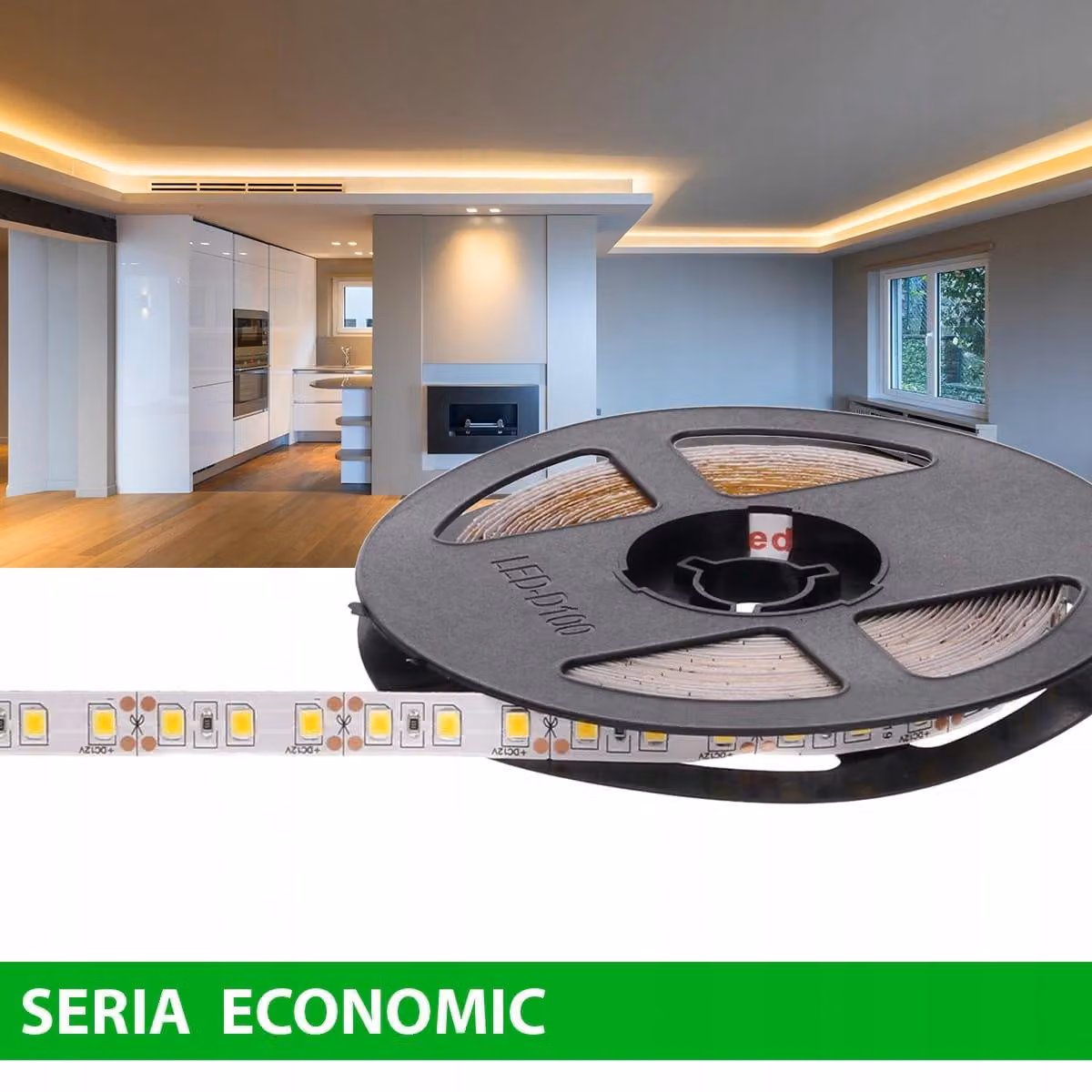 Striscia LED Prescot, luce bianco caldo, 12V, rotolo da 5 metri