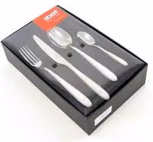 Set di posate da tavola Aber in plastica ABS bianco opaco, 24 pezzi