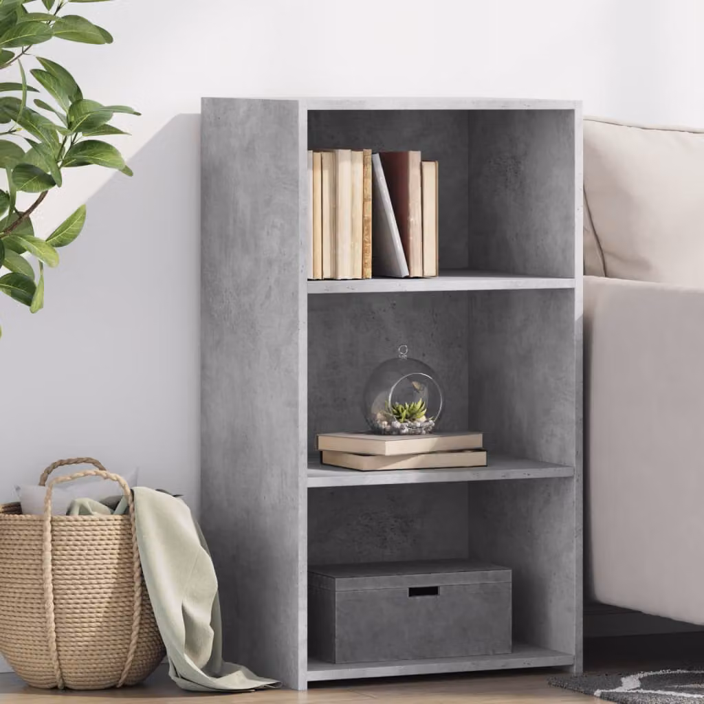 Credenza moderna vidaXL in legno multistrato e MDF, colore grigio cemento, L 50 cm x P 41 cm x H 93 cm, sospesa a parete