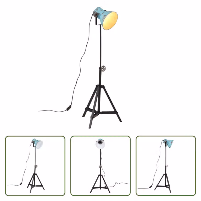 The Living Store Lampada da terra 25 W Blu 35x35x65/95 cm E27