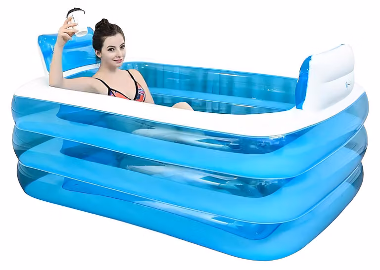 Piscina gonfiabile - Vasca da bagno - 160 cm - Blu - Plastica PVC - Rettangolare