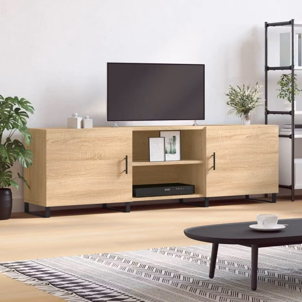 vidaXL Mobile Porta TV Moderno in Rovere Sonoma e Legno, Colore Marrone, L 150 x P 30 x H 50 cm