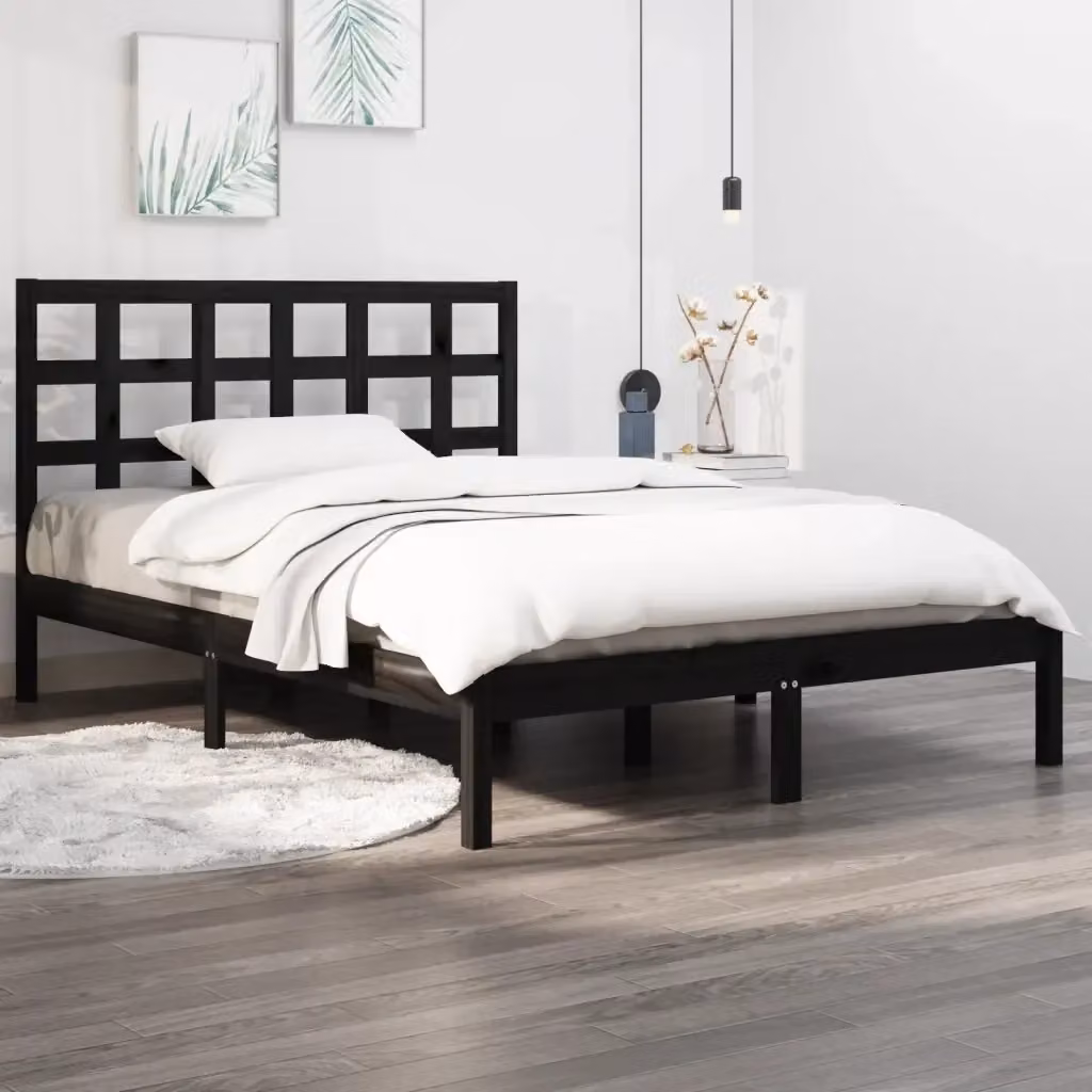 Letto matrimoniale Design In in legno massello di pino nero con doghe fisse L/P/H: 140 x 190 x 145,5 cm – 2
