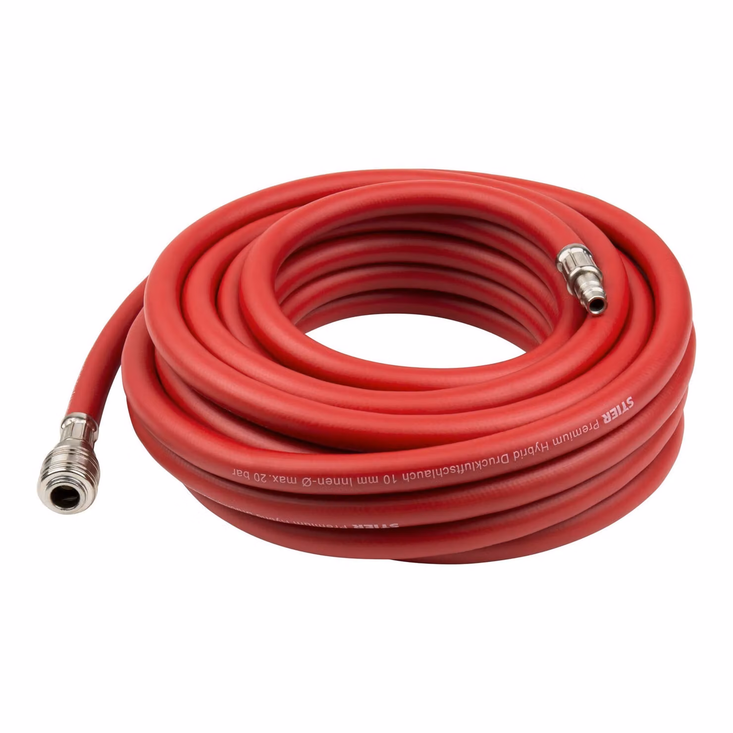 Tubo per aria compressa STIER SSDL-10/10, lunghezza 10 m, diametro interno 10 mm, diametro esterno 15,5 mm, pressione di esercizio 20 bar, compatibile con compressori standard