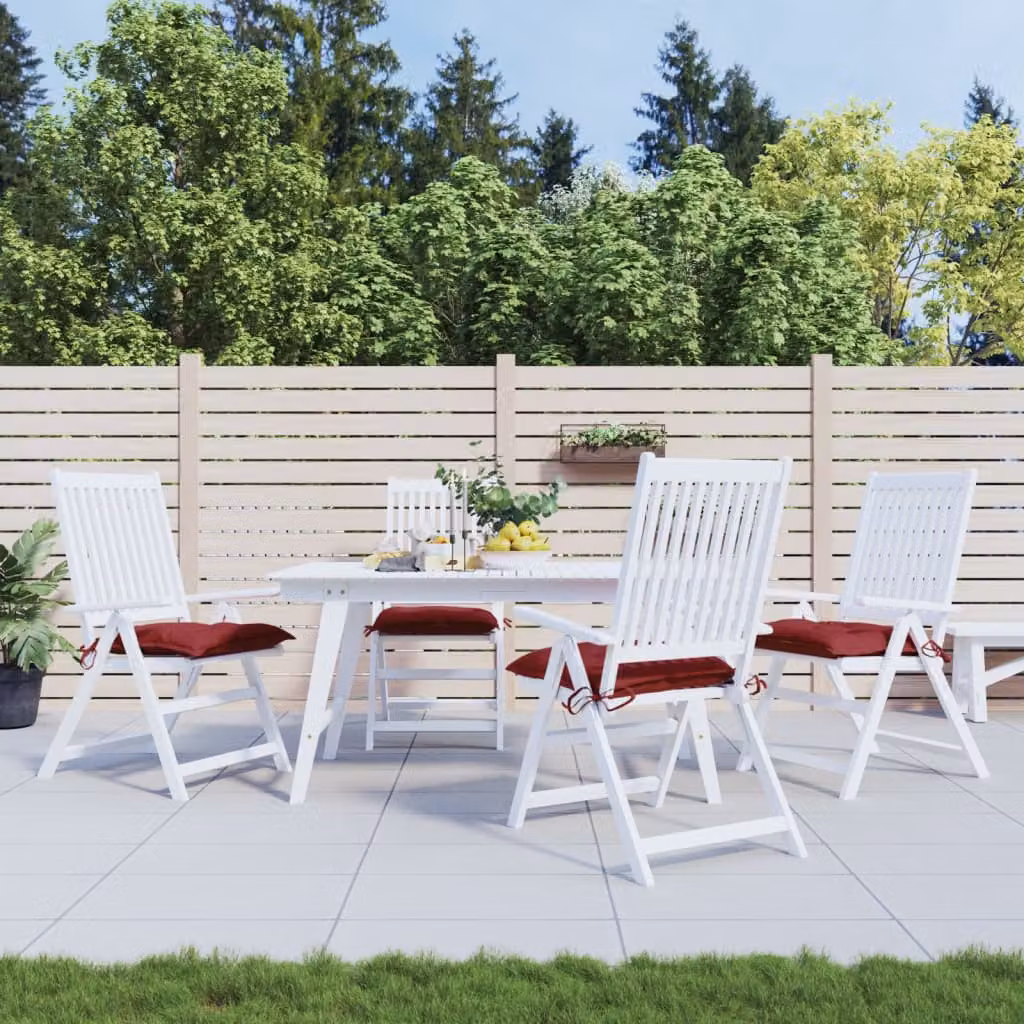 Set di 4 cuscini per pallet vidaXL in tessuto Oxford rosso, impermeabili e traspiranti, L 50 x P 50 x H 7 cm