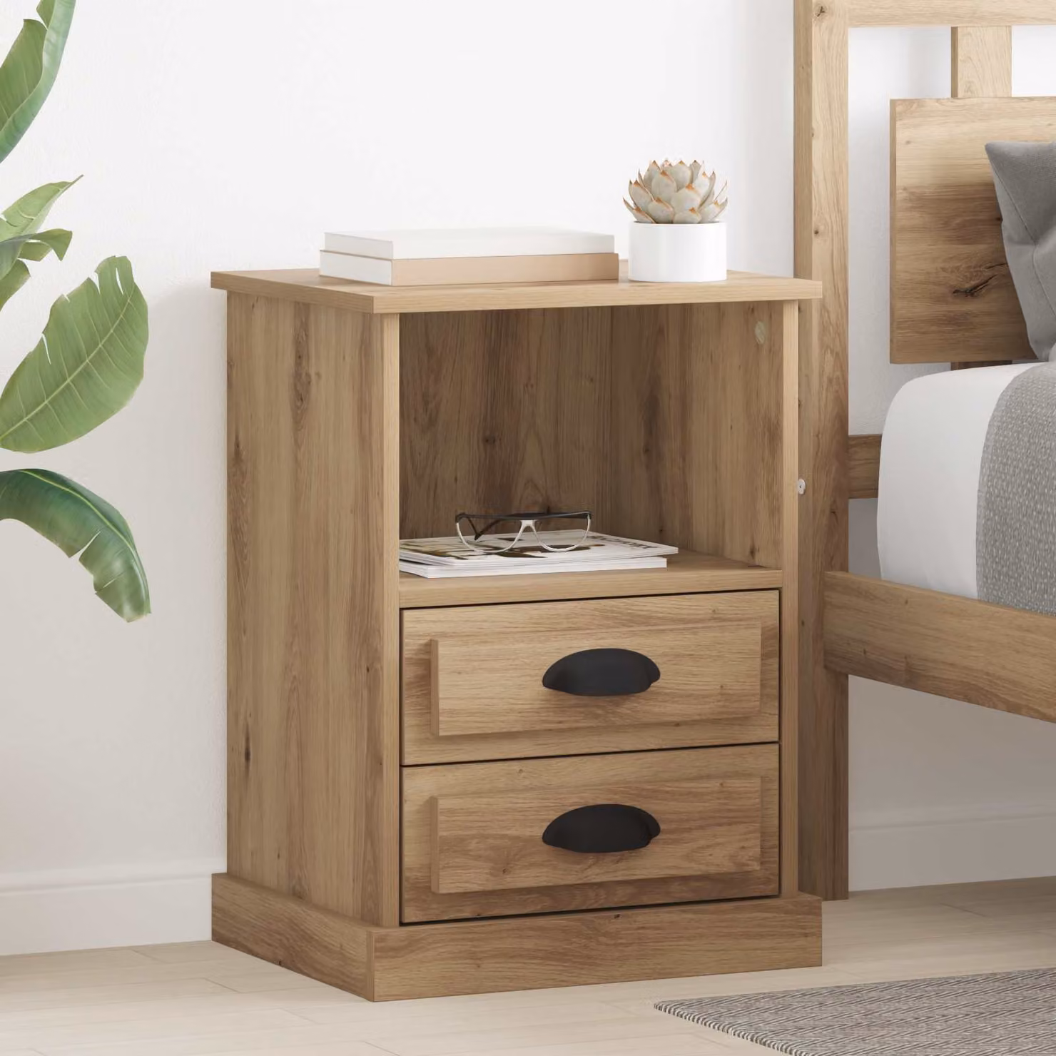 Armadio da notte vidaXL in stile rustico color marrone L: 36 cm, P: 43 cm, H: 60 cm