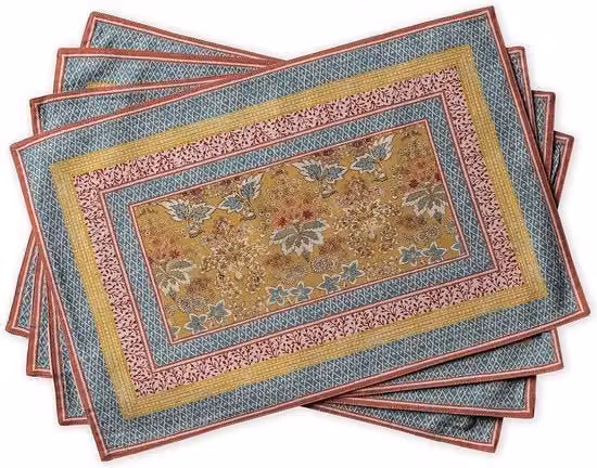 Set di 4 tovagliette americane Marquise Maison d'Hermine in cotone con motivo floreale multicolore L: 48 cm, P: 33 cm