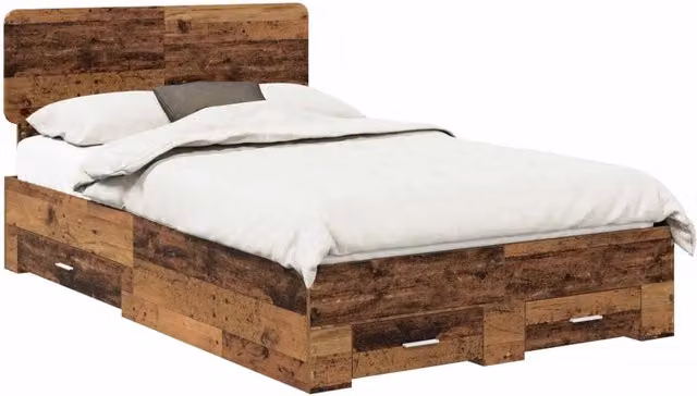 Letto matrimoniale | Letto per adulti | Struttura del letto con testiera Legno vecchio 120 x 190 cm