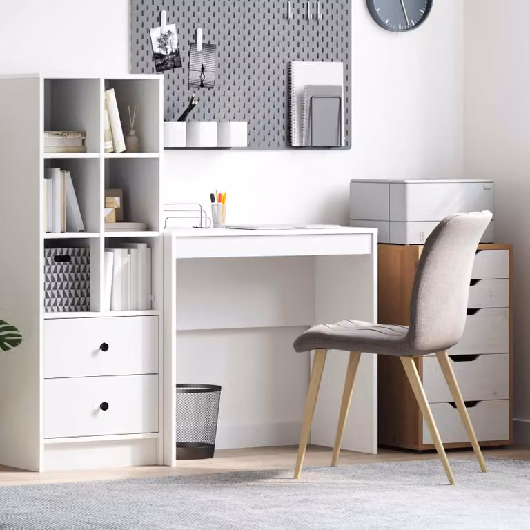 Scrivania minimalista vidaXL in MDF bianco L 80 x P 40 x H 76 cm