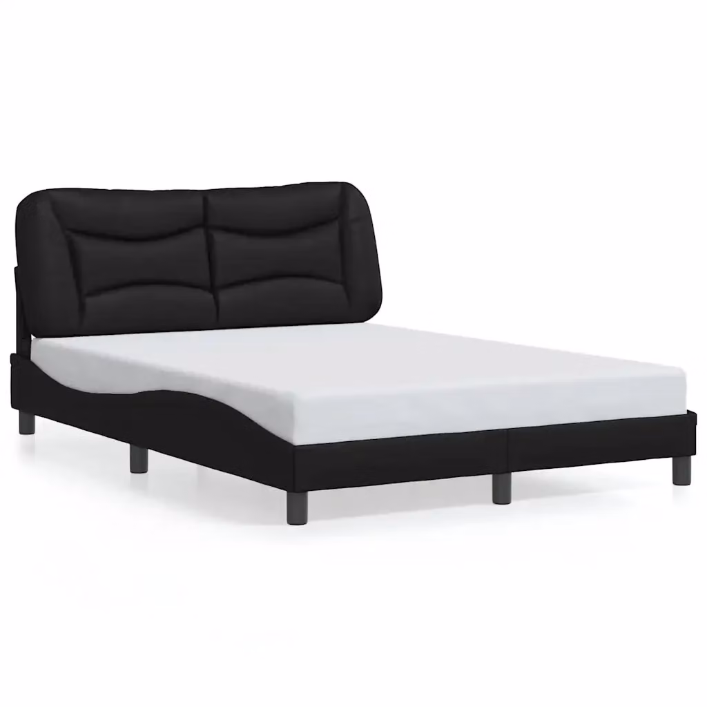 Giroletto senza materasso Hvar vidaXL in similpelle nero L: 140 cm, P: 200 cm, H: 145 cm – 2