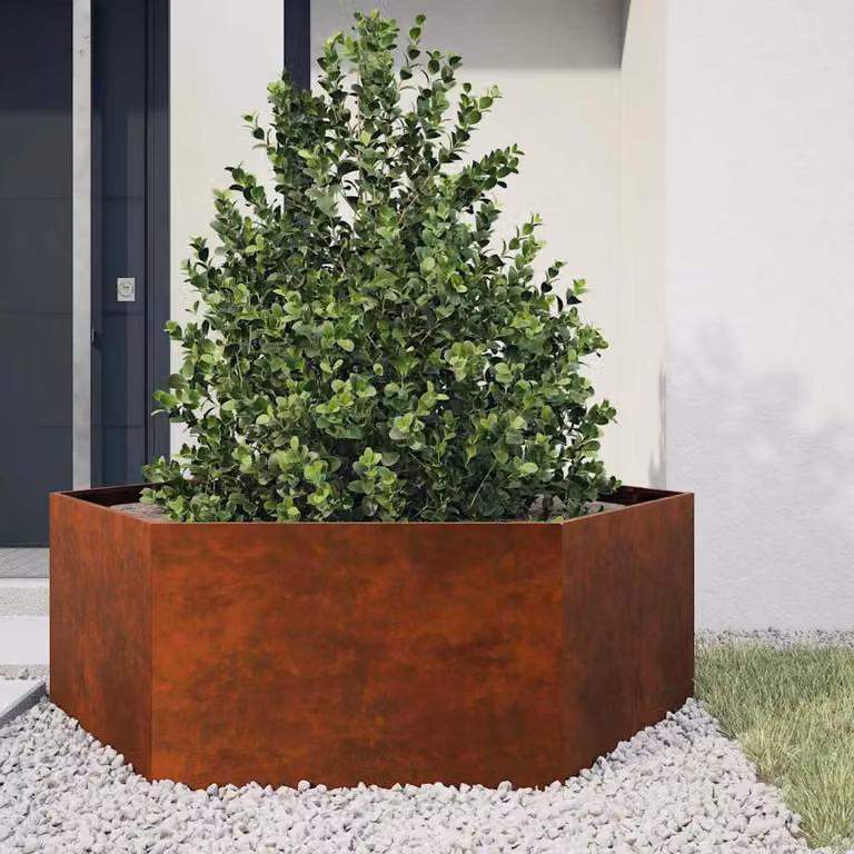 Fioriera vidaXL in acciaio Corten color marrone L: 138 cm, P: 120 cm, H: 45 cm