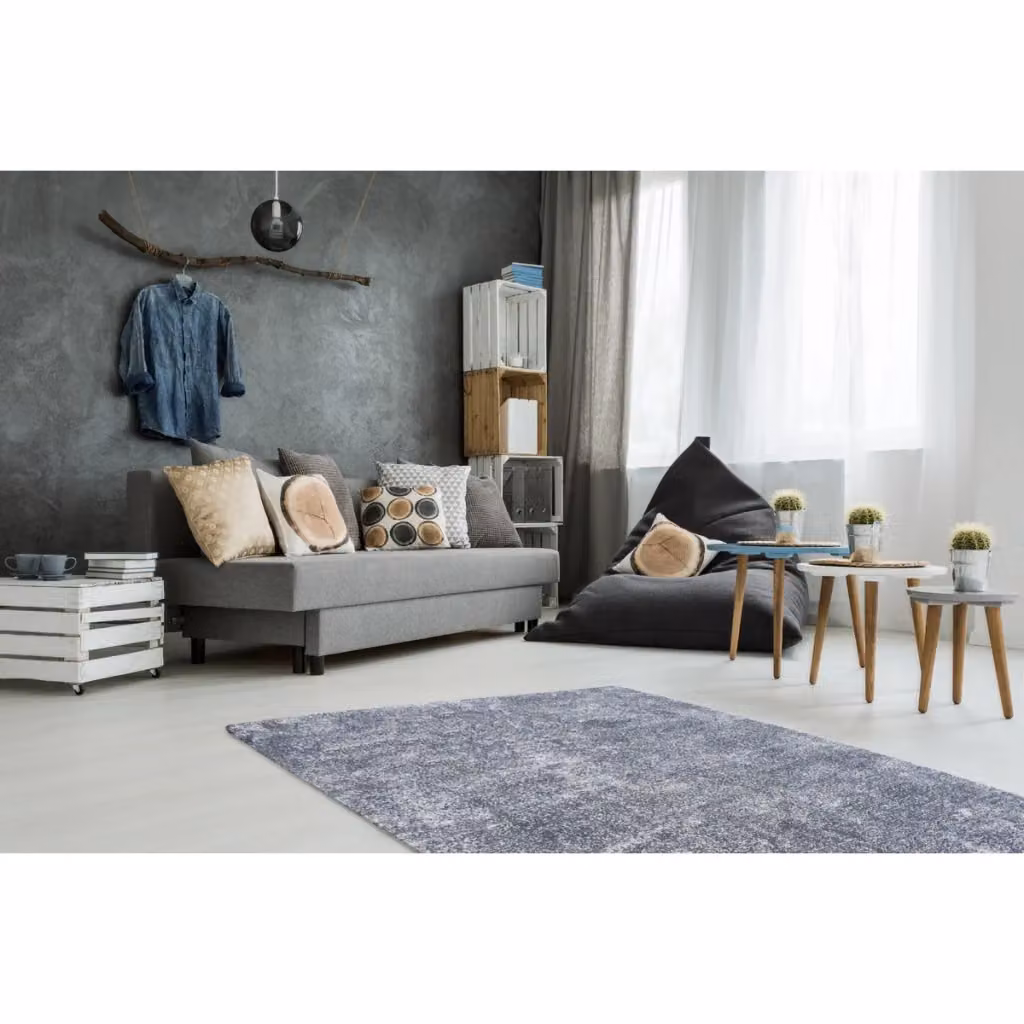 Tappeto moderno Etna 100 Kendra Home azzurro e grigio in poliestere con design astratto per soggiorno e camera da letto – 2