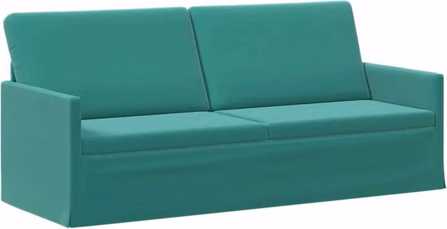 Divano a 3 posti moderno vidaXL in velluto turchese con struttura in metallo L: 190 cm, P: 81 cm, H: 82 cm – 1