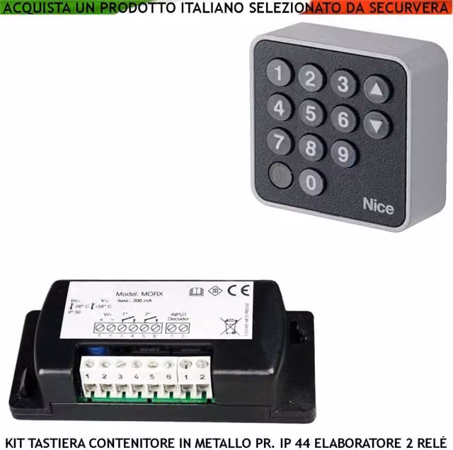 Tastiera Elettronica Digitale Esterna Antivandalo in Alluminio Securvera con Illuminazione e Collegamento Bluebus per Automazione, Colore Grigio