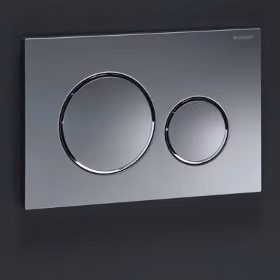 Placca di comando Geberit Sigma 20 con doppio tasto in finitura cromata argento – 2