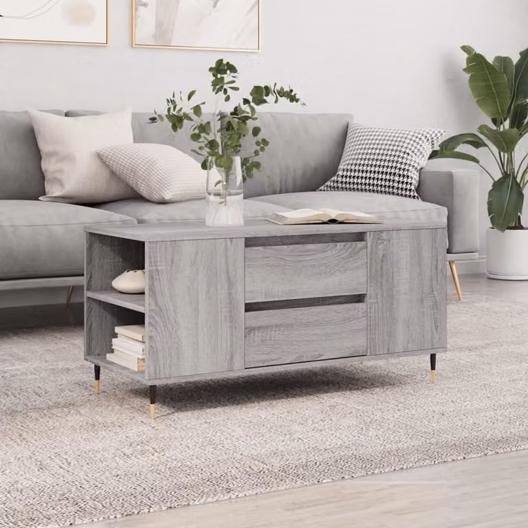 Maison Exclusive - Tavolino da salotto grigio Sonoma 102x44,5x50 cm Materiale ligneo