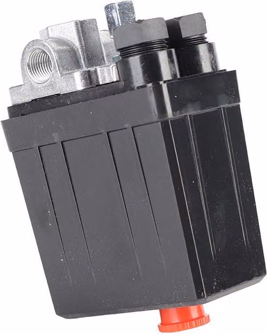 Compressore d'aria con regolatore da 1/4 di pollice (filettatura interna), 4 attacchi, 240 V, 16 A, 90-120 PSI