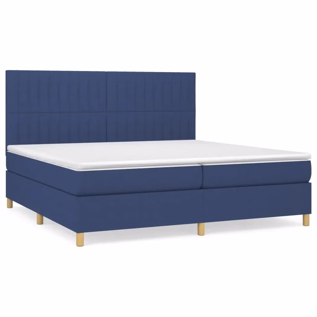Letto Ibrido con Giroletto a Molle e Materasso vidaXL, Blu e Bianco, L/P: 200 x 200 cm – 2