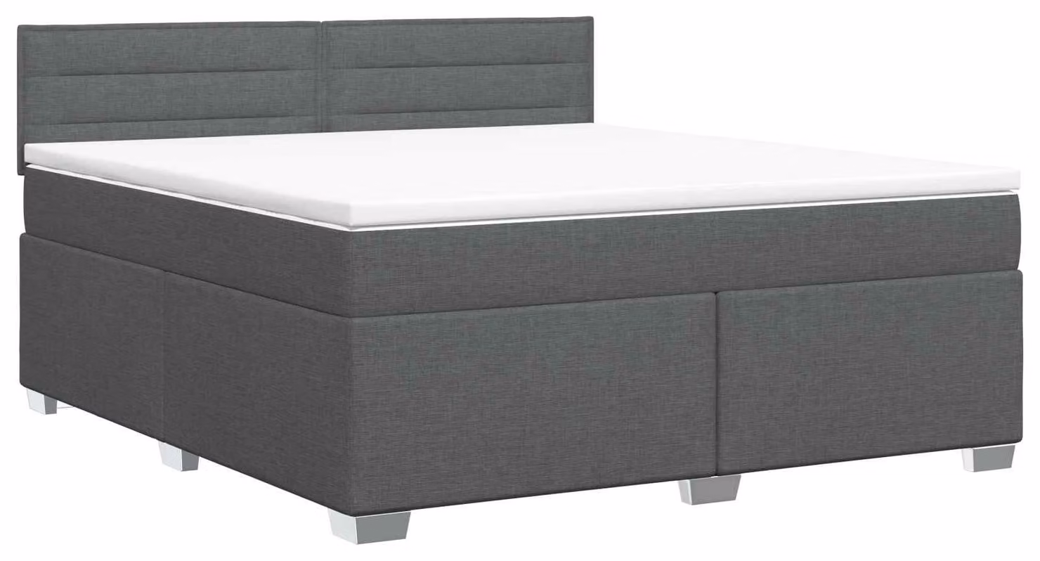 Letto a molle con materasso grigio scuro 160 x 200 cm in tessuto