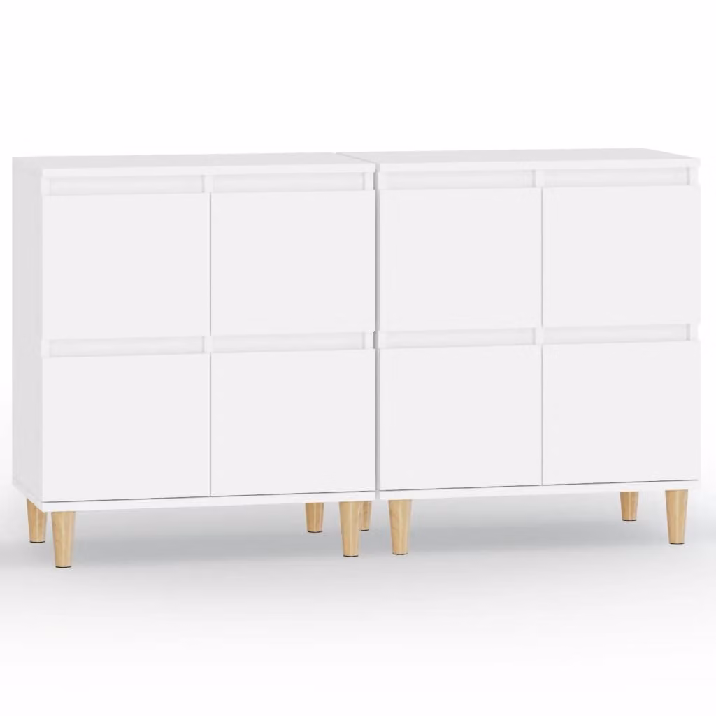 Credenze 2pz Bianche 60x35x70 cm in Legno Multistrato