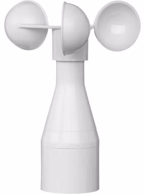 Sensore di vento Schneider Electric con interfaccia 0-10 V e riscaldamento, bianco polare MTN663592