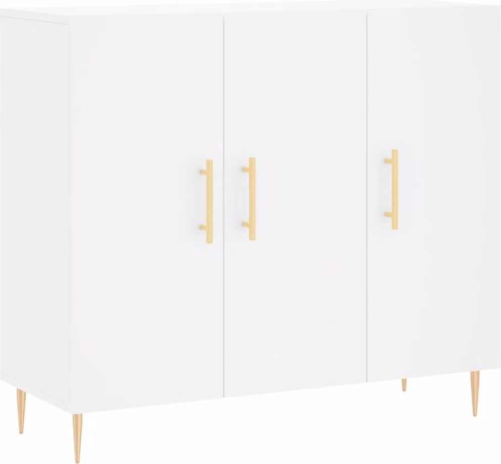 Credenza Bianca 90x34x80 cm in Legno Multistrato