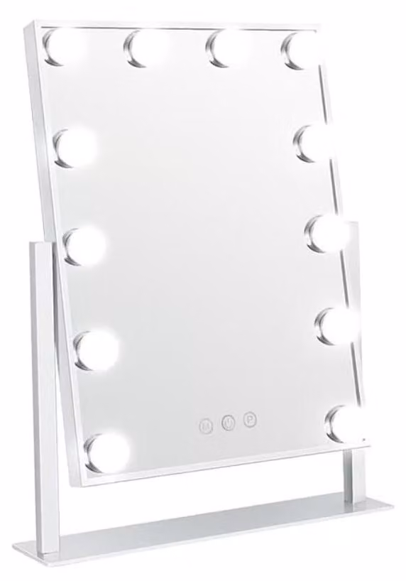 Specchio da trucco UNIQ New York Mega LED con 12 lampadine - Bianco