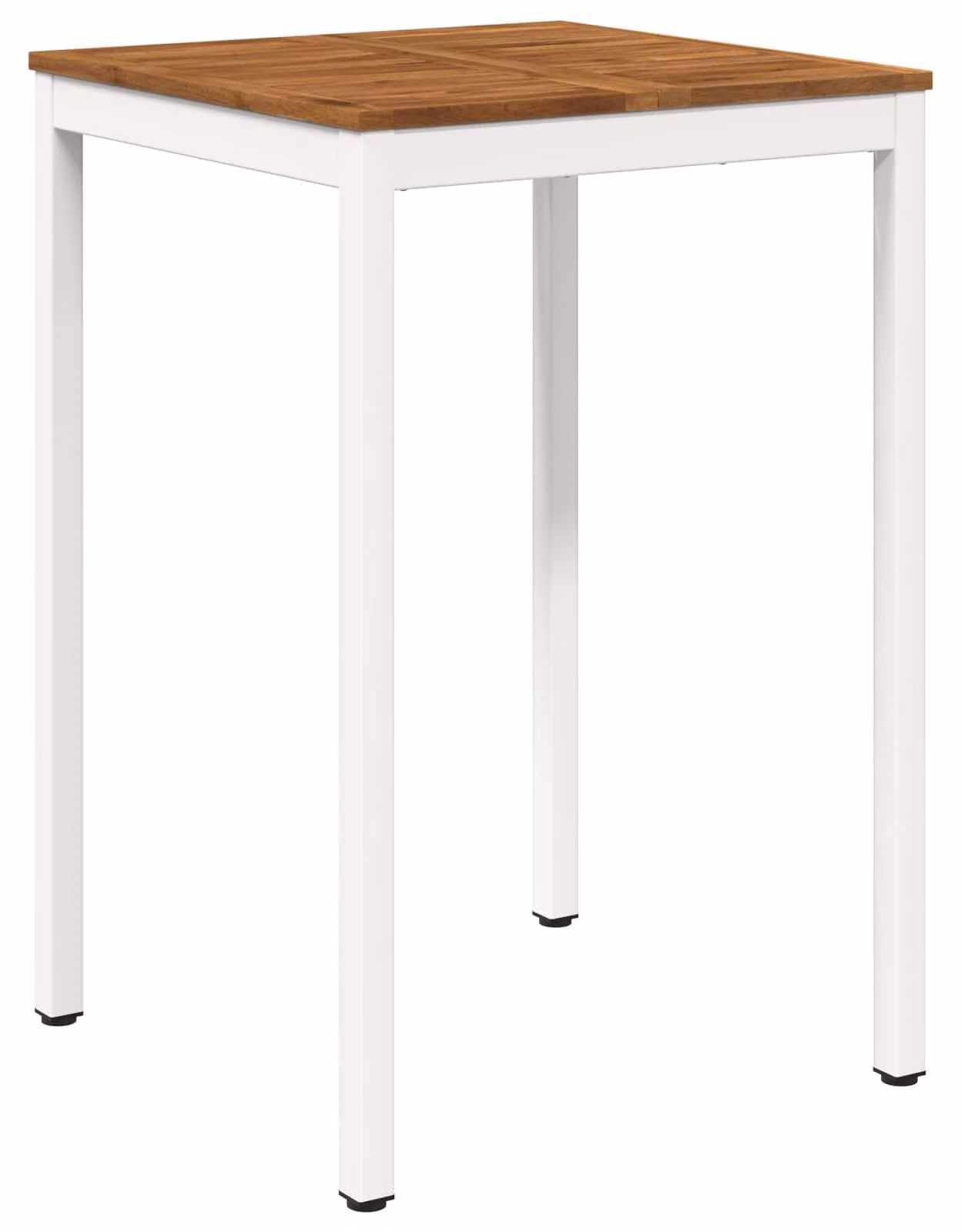Tavolo da giardino, design naturale e bianco, dimensioni 70 x 68,5 x 105 cm