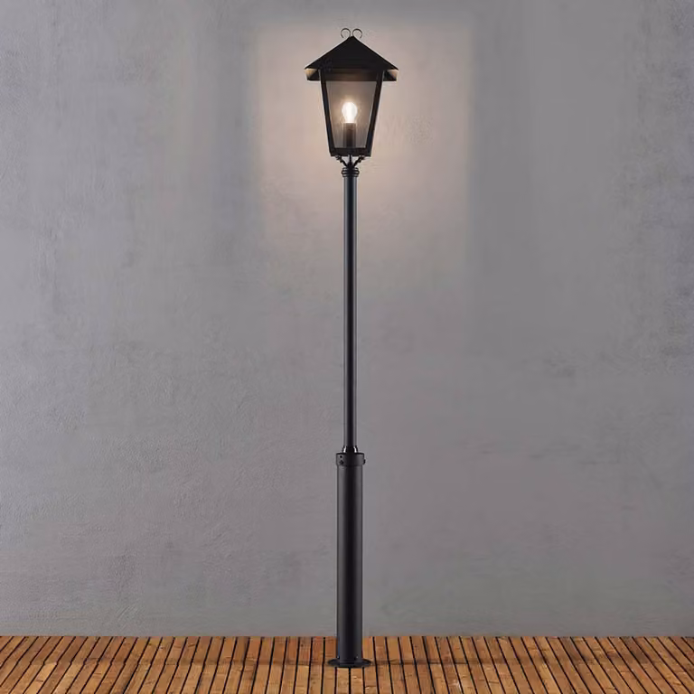 Konstsmide Benu in alluminio laccato nero e vetro acrilico color fumo