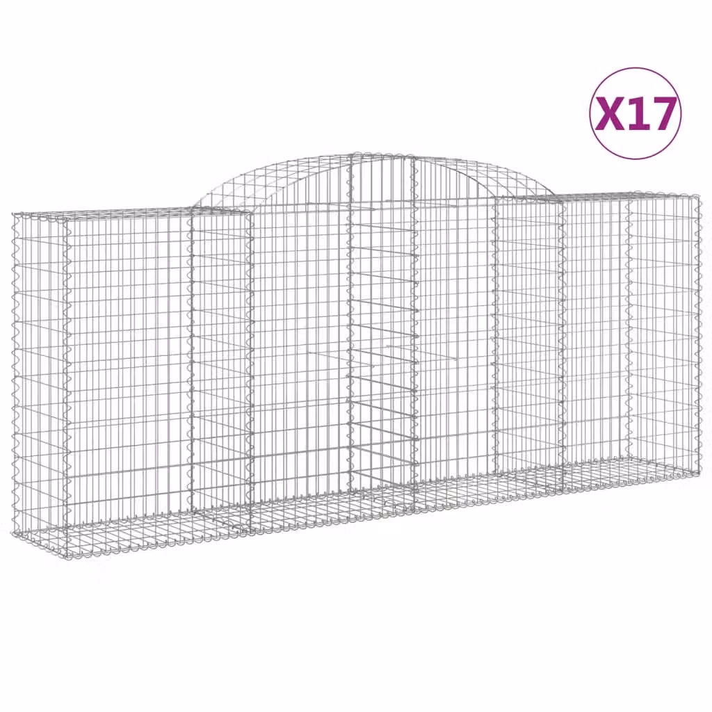 Cesti Gabbioni ad Arco 17 pz 300x50x120/140 cm Ferro Zincato